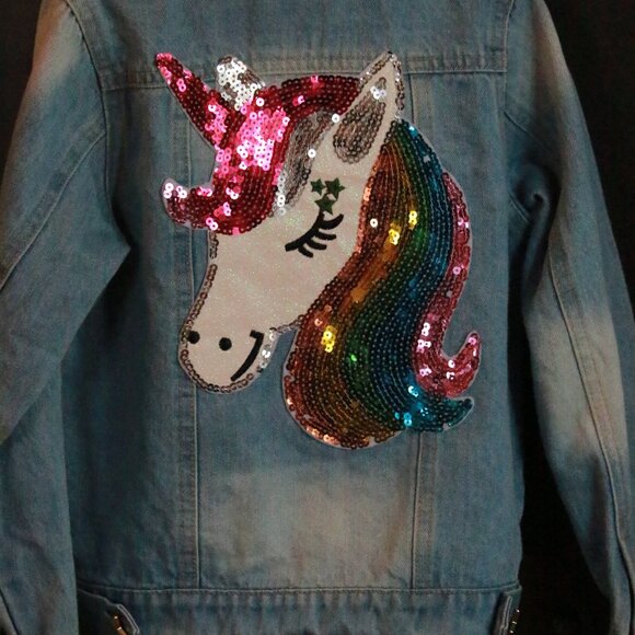 Lola + the Boys Rainbow Unicorn Denim Jacket - Picture 5 of 5